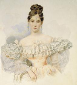 Брюллов А.П., портрет Н.Н. Пушкиной, акварель, 1831-1832. Брюллов А.П., портрет Н.Н. Пушкиной, акварель, 1831-1832.