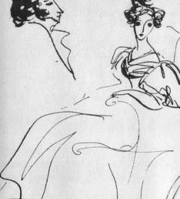 Пушкин и Гончарова. Рисунок Н. Рушевой. Пушкин и Гончарова. Рисунок Н. Рушевой.