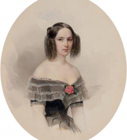 Портрет Натальи Николаевны Гончаровой-Пушкиной художника Владимира Ивановича Гау. Портрет Натальи Николаевны Гончаровой-Пушкиной художника Владимира Ивановича Гау.