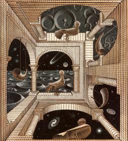 Other World (1947). Мир Мориса Корнелиуса Эшера. About Eyes everywhere, www.organum-visus.com Other World (1947). Мир Мориса Корнелиуса Эшера. About Eyes everywhere, www.organum-visus.com